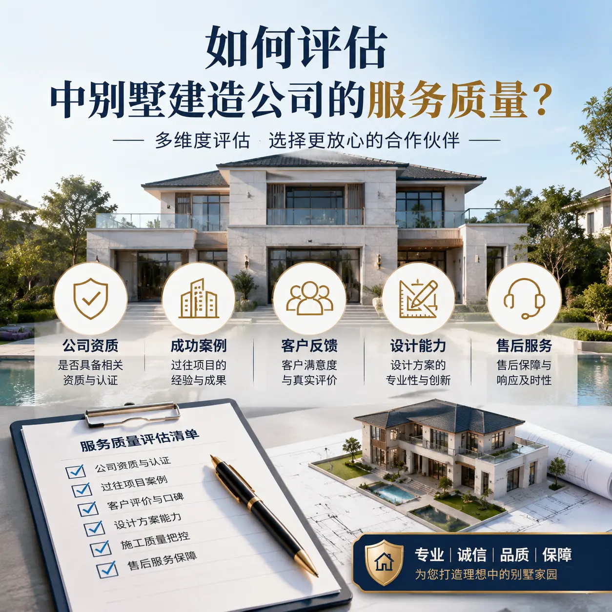 如何评估 息烽 中别墅建造公司的服务质量?